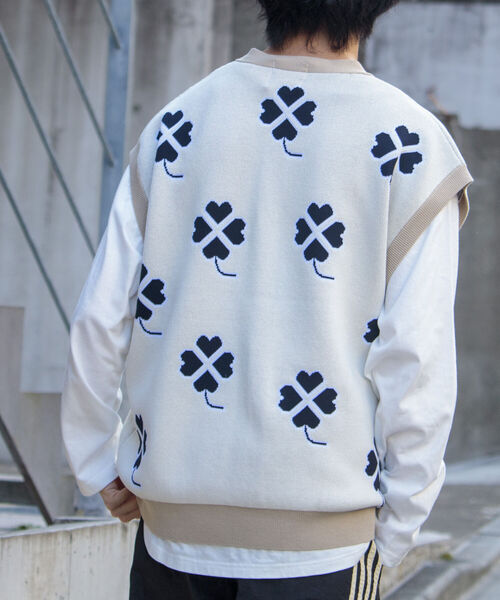 FREDY MAC（フレディーマック）の「【FREDYMAC/フレディマック】レトロ クローバー ガーディガン ニットベスト（ベスト・メンズ・ホワイト系その他/ブルー系その他/オレンジ系その他・FREE）」の20枚目の写真