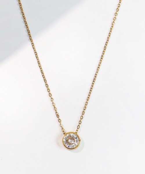 blackdia ocean(ブラックダイヤオーシャン)の「blackdia ocean 一粒ラインストーンネックレス(ネックレス・レディース・シルバー/ゴールド/ピンクゴールド・38cm)」の10枚目の写真