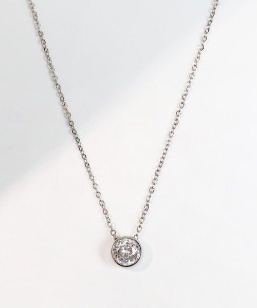 blackdia ocean(ブラックダイヤオーシャン)の「blackdia ocean 一粒ラインストーンネックレス(ネックレス・レディース・シルバー/ゴールド/ピンクゴールド・38cm)」の8枚目の写真