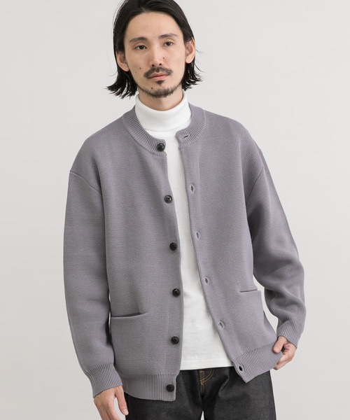 URBAN RESEARCH（アーバンリサーチ）の「ミラノリブクルーネックカーディガン（カーディガン/ボレロ・メンズ・ライトグレー/ブラック/グリーン系その他/オレンジ系その他・MEDIUM/LARGE/X-LARGE）」の6枚目の写真