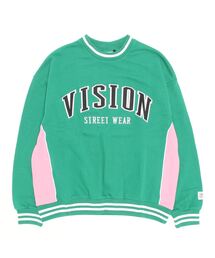 VISION STREET WEAR/ヴィジョンストリートウエア リブライン アーチロゴ スウェットトレーナー