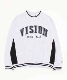 VISION STREET WEAR/ヴィジョンストリートウエア リブライン アーチロゴ スウェットトレーナー