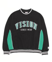 VISION STREET WEAR/ヴィジョンストリートウエア リブライン アーチロゴ スウェットトレーナー