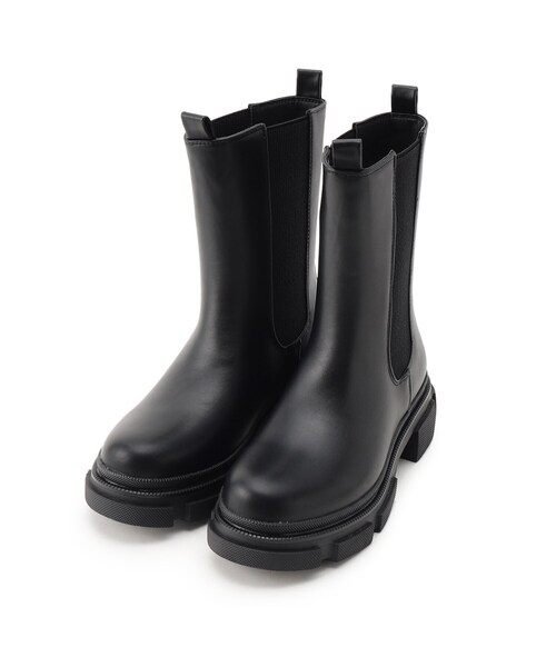 SHOO・LA・RUE(シューラルー)の「◆【消臭】トラックソール チェルシー ブーツ(ブーツ・レディース・ブラック/ダークブラウン/ナチュラル・25/35/45)」の5枚目の写真