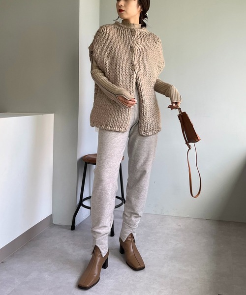 CAPRICIEUX LE'MAGE（カプリシューレマージュ）の「リサイクルポリジョガーパンツ（その他パンツ・レディース・ブラック/ベージュ・FREE）」の16枚目の写真