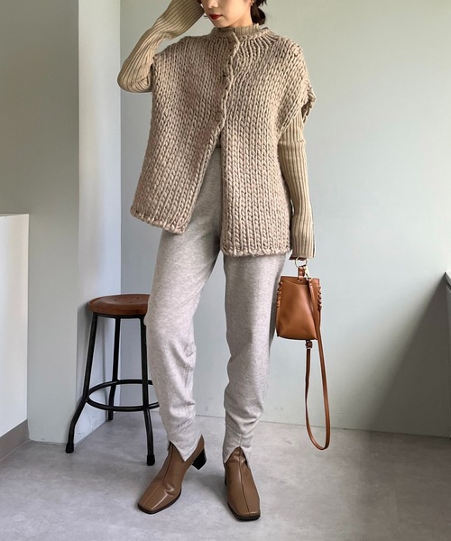 CAPRICIEUX LE'MAGE（カプリシューレマージュ）の「リサイクルポリジョガーパンツ（その他パンツ・レディース・ブラック/ベージュ・FREE）」の18枚目の写真