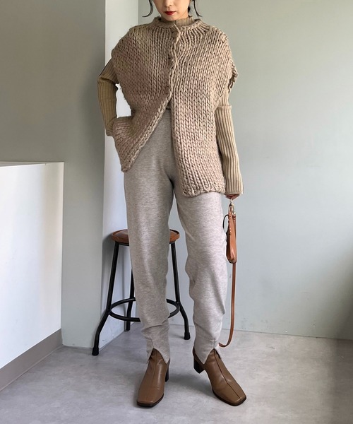 CAPRICIEUX LE'MAGE（カプリシューレマージュ）の「リサイクルポリジョガーパンツ（その他パンツ・レディース・ブラック/ベージュ・FREE）」の20枚目の写真