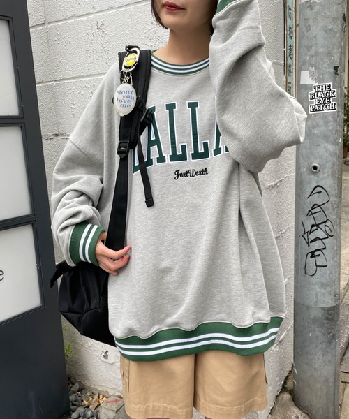 WEGO（ウィゴー）の「WEGO/ヘビーウエイト スタジアムロゴプルオーバー（スウェット・メンズ・杢グレー/グレー系その他/ダークグリーン/ブラック・MEDIUM/LARGE）」の8枚目の写真