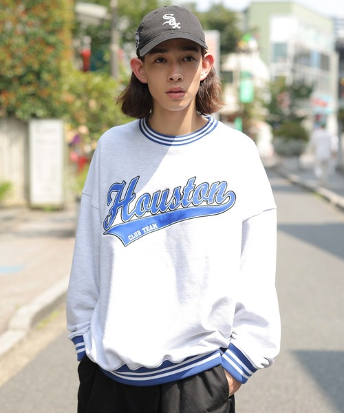 WEGO（ウィゴー）の「WEGO/ヘビーウエイト スタジアムロゴプルオーバー（スウェット・メンズ・杢グレー/グレー系その他/ダークグリーン/ブラック・MEDIUM/LARGE）」の9枚目の写真