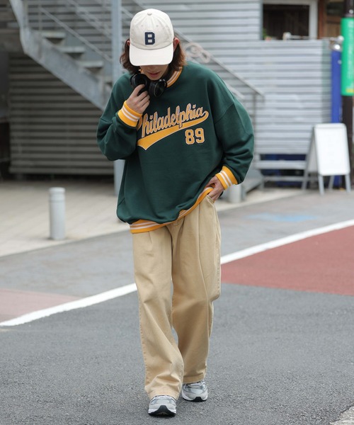 WEGO（ウィゴー）の「WEGO/ヘビーウエイト スタジアムロゴプルオーバー（スウェット・メンズ・杢グレー/グレー系その他/ダークグリーン/ブラック・MEDIUM/LARGE）」の10枚目の写真