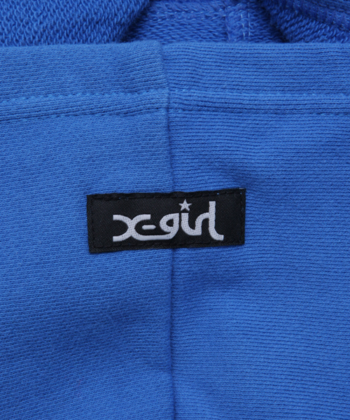 X-girl Stages（エックスガールステージス）の「SWEAT HOODIE DRESS COLLEGE LOGO(4T～7T)（ワンピース・キッズ・ブラック/アッシュ/ピンク/ブルー・4T/5T/6T/7T）」の6枚目の写真