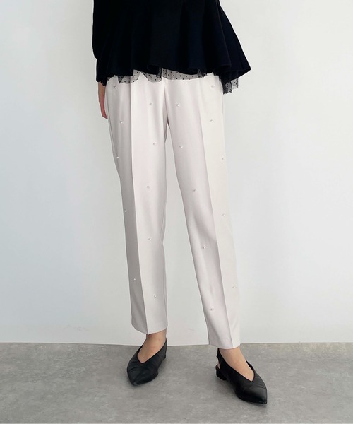 PICCIN PERLA（ピッチンペルラ）の「フロントパールパンツ（その他パンツ・レディース・ブラック/アイボリー・S/M）」の16枚目の写真