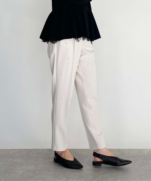 PICCIN PERLA（ピッチンペルラ）の「フロントパールパンツ（その他パンツ・レディース・ブラック/アイボリー・S/M）」の20枚目の写真