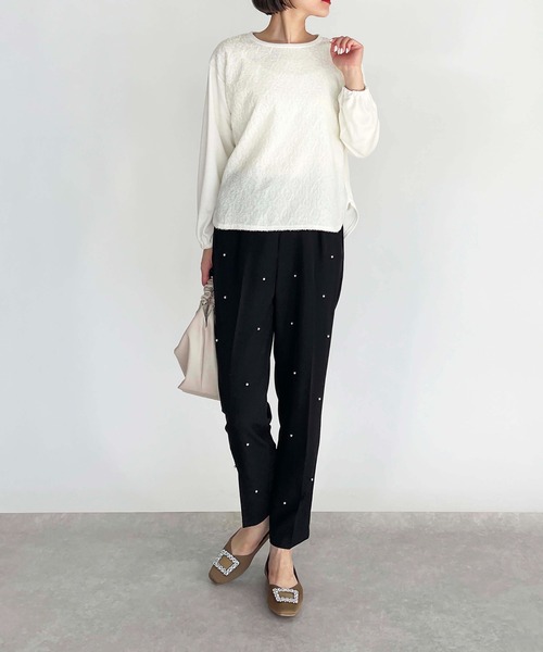 PICCIN PERLA（ピッチンペルラ）の「フロントパールパンツ（その他パンツ・レディース・ブラック/アイボリー・S/M）」の9枚目の写真