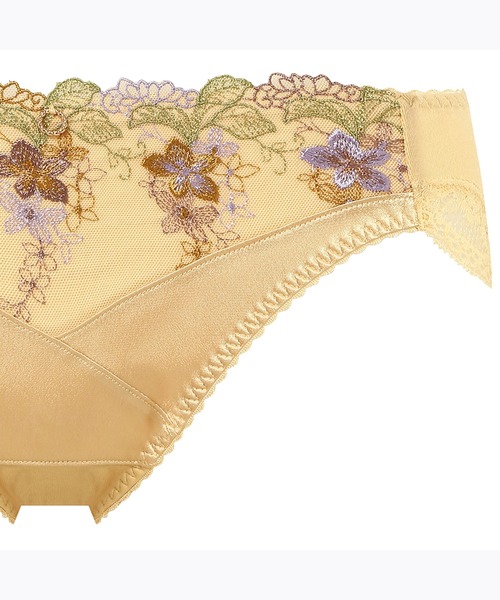 AMOSTYLE BY Triumph(アモスタイルバイトリンプ)の「レギュラーショーツ フルーティー フラワー AMST1408 Hikini JX(ショーツ・レディース・パープル/シルバー/イエロー・M/L)」の7枚目の写真