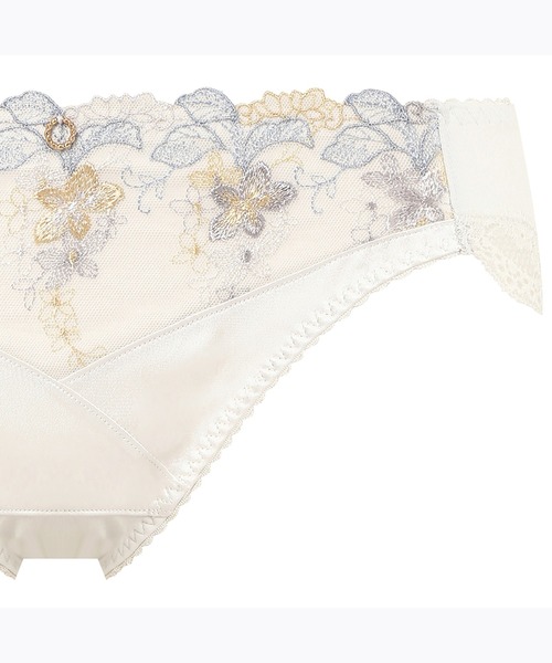 AMOSTYLE BY Triumph(アモスタイルバイトリンプ)の「レギュラーショーツ フルーティー フラワー AMST1408 Hikini JX(ショーツ・レディース・パープル/シルバー/イエロー・M/L)」の4枚目の写真