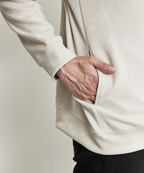 UNION STATION（ユニオンステーション）の「ストレッチフェイクスエードポンチパーカー（パーカー・メンズ・ホワイト/ブラック/ベージュ/ブルー・LL/S/M/L）」の8枚目の写真