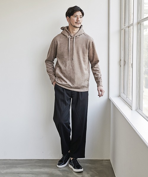 UNION STATION（ユニオンステーション）の「ストレッチフェイクスエードポンチパーカー（パーカー・メンズ・ホワイト/ブラック/ベージュ/ブルー・LL/S/M/L）」の17枚目の写真