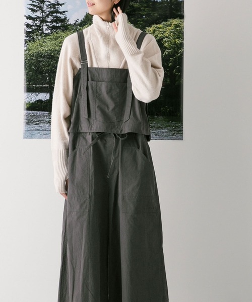 EKAL(エカル)の「EKAL アドベンチャーポケットサロペット(サロペット/オーバーオール・レディース・モカ/ライトカーキ・ONE)」の5枚目の写真