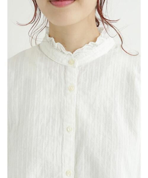 Samansa Mos2(サマンサ モスモス)の「ドビーストライプ襟フリルブラウス(シャツ/ブラウス・レディース・ブラック/ベージュ/ブラウン/オフホワイト・フリ-)」の14枚目の写真