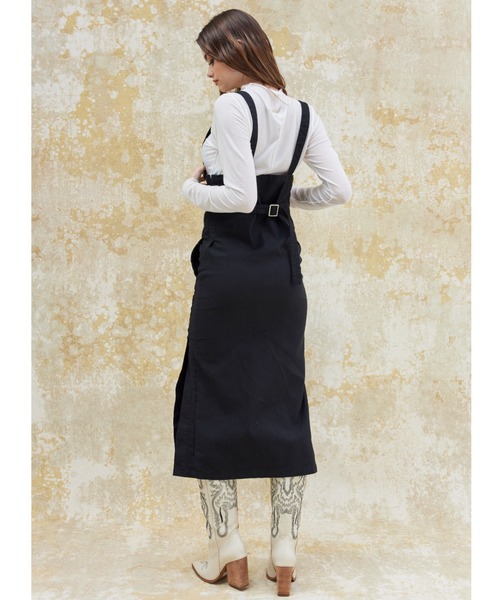 ALEXIA STAM（アリシアスタン）の「Salopette Long Skirt /サロペットロングスカート（サロペット/オーバーオール・レディース・ブラック/ブラウン・S/M）」の9枚目の写真