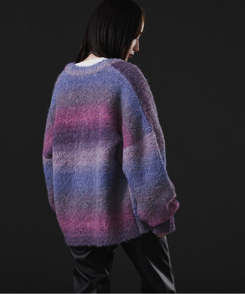 Ellno Loset(エルノロゼット)の「グラデーションブークレカーディガン(カーディガン/ボレロ・メンズ・グリーン系その他/パープル系その他・MEDIUM/LARGE)」の12枚目の写真
