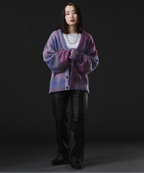 Ellno Loset(エルノロゼット)の「グラデーションブークレカーディガン(カーディガン/ボレロ・メンズ・グリーン系その他/パープル系その他・MEDIUM/LARGE)」の7枚目の写真
