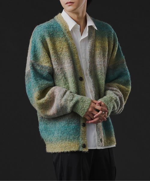 Ellno Loset(エルノロゼット)の「グラデーションブークレカーディガン(カーディガン/ボレロ・メンズ・グリーン系その他/パープル系その他・MEDIUM/LARGE)」の15枚目の写真