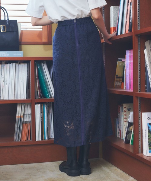 Andemiu（アンデミュウ）の「レースアウトポケットスカート167347（スカート・レディース・ネイビー/グレー/オレンジ・FREE）」の6枚目の写真