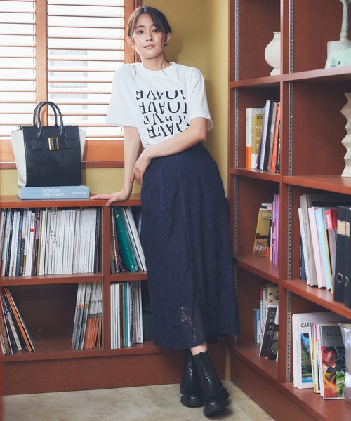 スカート uu FRAY I.D スカート ボタニカルプリントシアータックスカート