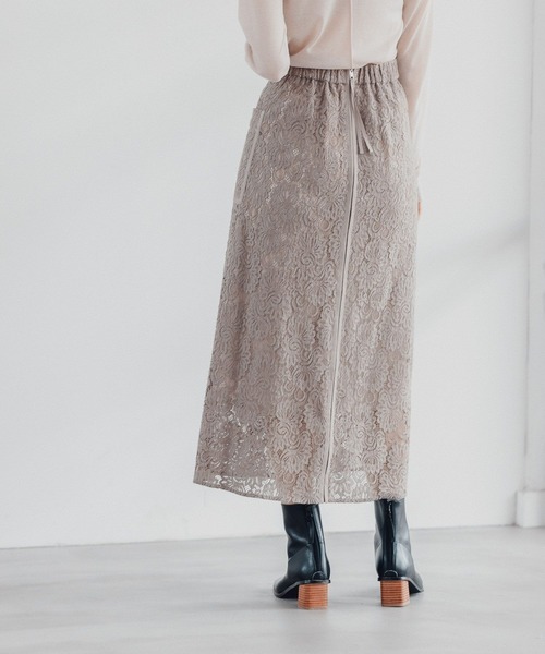 Andemiu（アンデミュウ）の「レースアウトポケットスカート167347（スカート・レディース・ネイビー/グレー/オレンジ・FREE）」の4枚目の写真