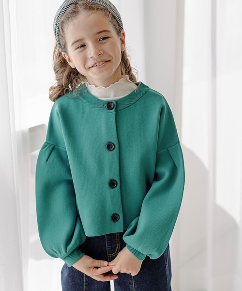 GLOBAL WORK(グローバルワーク)の「カルフワメレンゲカラーカーデ/295082(カーディガン/ボレロ・キッズ・オフホワイト/グリーン系その他6/ピンク系その他6/ブラック・160cm/100cm/110cm/120cm/130cm/140cm/150cm)」の4枚目の写真