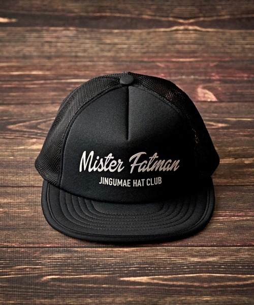 ミスターファットマン キャップ 黒 サイズM Mr.FATMAN [-WAPPEN MESH CAP- BLACK size.M,L] - 【KNOCK】アン