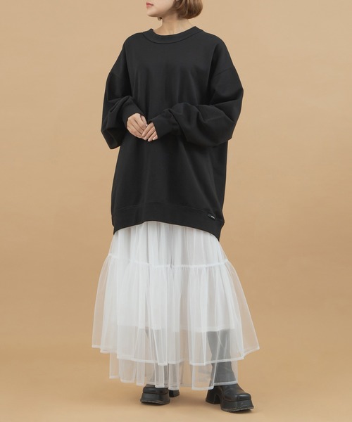 qumerry.(キュメリ)の「オーバーシルエットスウエットプルオーバー(スウェット・レディース・ブラック/ホワイト・FREE)」の9枚目の写真