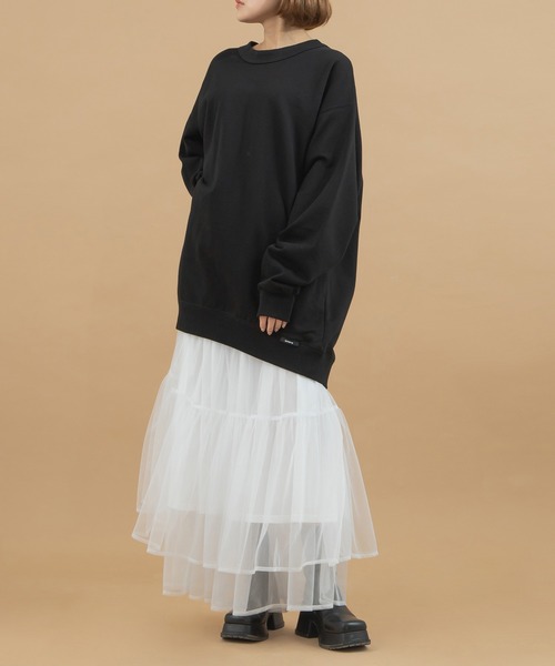 qumerry.(キュメリ)の「オーバーシルエットスウエットプルオーバー(スウェット・レディース・ブラック/ホワイト・FREE)」の10枚目の写真