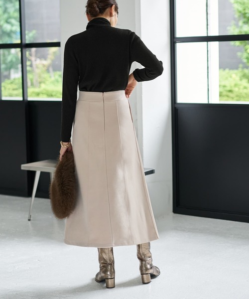 STYLE DELI(スタイルデリ)の「メルトン調Aラインスカート(スカート・レディース・チャコールグレー/ライトベージュ・X-SMALL/SMALL/MEDIUM)」の9枚目の写真