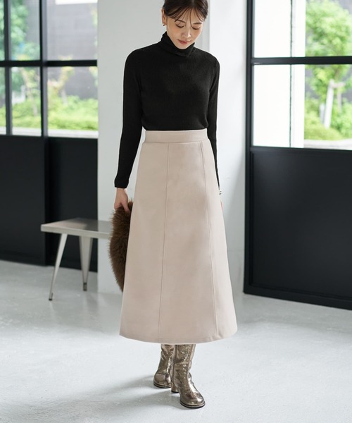 STYLE DELI(スタイルデリ)の「メルトン調Aラインスカート(スカート・レディース・チャコールグレー/ライトベージュ・X-SMALL/SMALL/MEDIUM)」の10枚目の写真