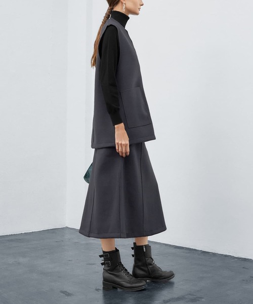 STYLE DELI(スタイルデリ)の「メルトン調Aラインスカート(スカート・レディース・チャコールグレー/ライトベージュ・X-SMALL/SMALL/MEDIUM)」の6枚目の写真