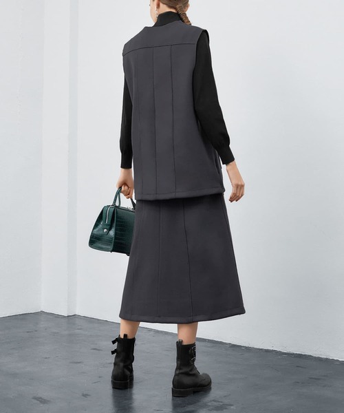 STYLE DELI(スタイルデリ)の「メルトン調Aラインスカート(スカート・レディース・チャコールグレー/ライトベージュ・X-SMALL/SMALL/MEDIUM)」の7枚目の写真