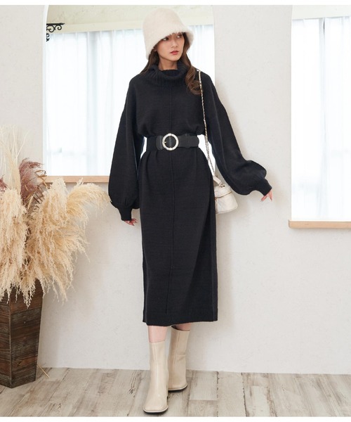 CHILLE（チル）の「マーブルラウンドバックル太ベルト（ベルト・レディース・ブラック/ベージュ・FREE）」の4枚目の写真