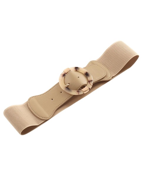 CHILLE（チル）の「マーブルラウンドバックル太ベルト（ベルト・レディース・ブラック/ベージュ・FREE）」の10枚目の写真