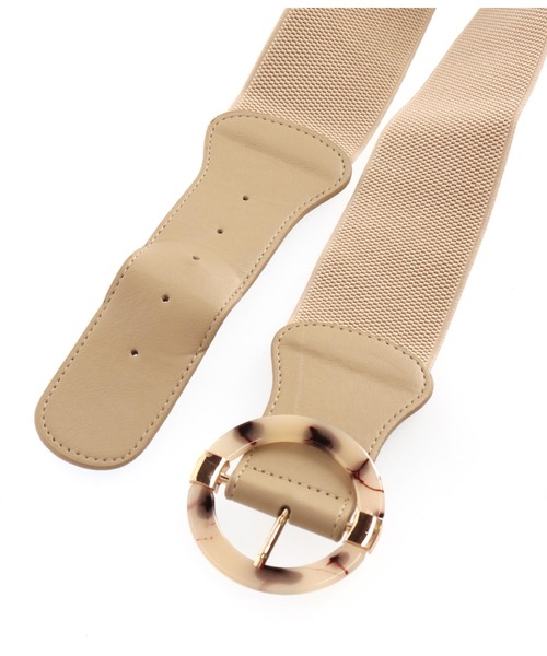 CHILLE（チル）の「マーブルラウンドバックル太ベルト（ベルト・レディース・ブラック/ベージュ・FREE）」の12枚目の写真