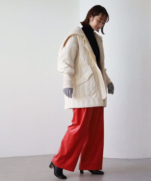 SLOBE citron.（スローブシトロン）の「SLOBE citron.キルティングデザインブルゾン（ブルゾン・レディース・アイボリー・FREE）」の3枚目の写真