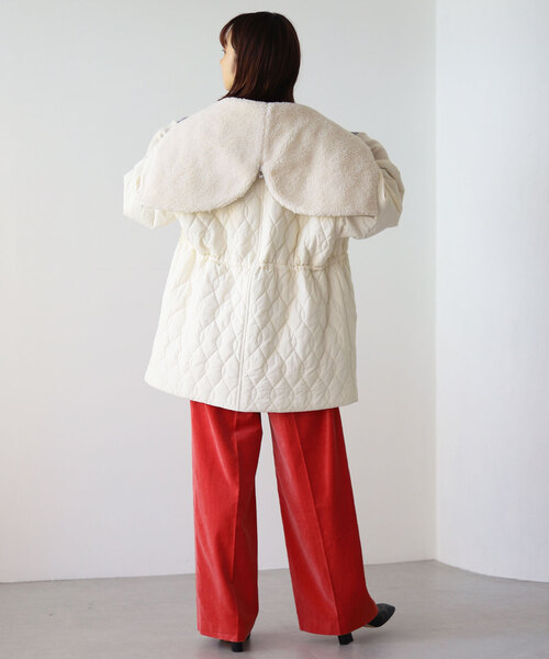 SLOBE citron.（スローブシトロン）の「SLOBE citron.キルティングデザインブルゾン（ブルゾン・レディース・アイボリー・FREE）」の4枚目の写真