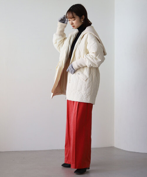 SLOBE citron.（スローブシトロン）の「SLOBE citron.キルティングデザインブルゾン（ブルゾン・レディース・アイボリー・FREE）」の6枚目の写真