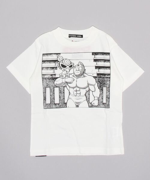 HYSTERIC MINI(ヒステリックミニ)の「FRIENDSHIP KIDSサイズ 半袖Tシャツ(Tシャツ/カットソー・キッズ・ホワイト/ブラック・105/120)」の1枚目の写真