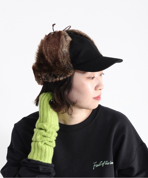 cepo（セポ）の「ファーフライトキャップ（キャップ・レディース・オリーブ/ブラック・FREE）」の3枚目の写真