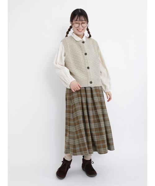 Samansa Mos2（サマンサ モスモス）の「ドビー丸襟チュニック（チュニック・レディース・ミント/ブラウン/オフホワイト・ﾌﾘ-）」の22枚目の写真