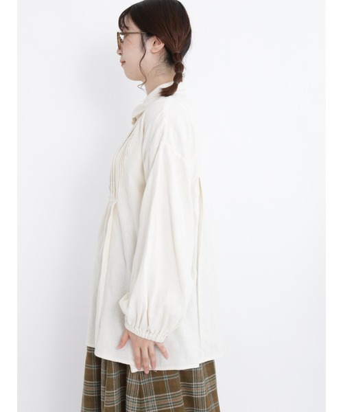 Samansa Mos2（サマンサ モスモス）の「ドビー丸襟チュニック（チュニック・レディース・ミント/ブラウン/オフホワイト・ﾌﾘ-）」の11枚目の写真