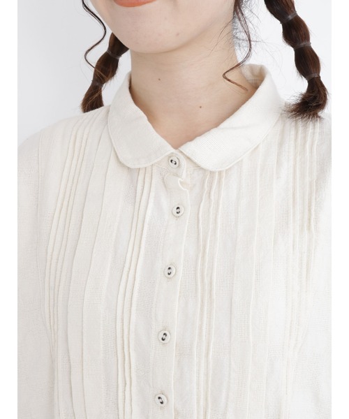 Samansa Mos2（サマンサ モスモス）の「ドビー丸襟チュニック（チュニック・レディース・ミント/ブラウン/オフホワイト・ﾌﾘ-）」の13枚目の写真